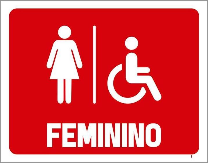 Imagem de Placa De Banheiro - Feminino Acessibilidade Deficiente 27X35