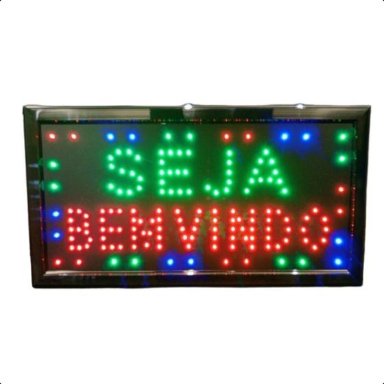 Imagem de Placa de Bem Vindo LED Letreiro Iluminado Decoração Loja LE-3005 Boas vindas