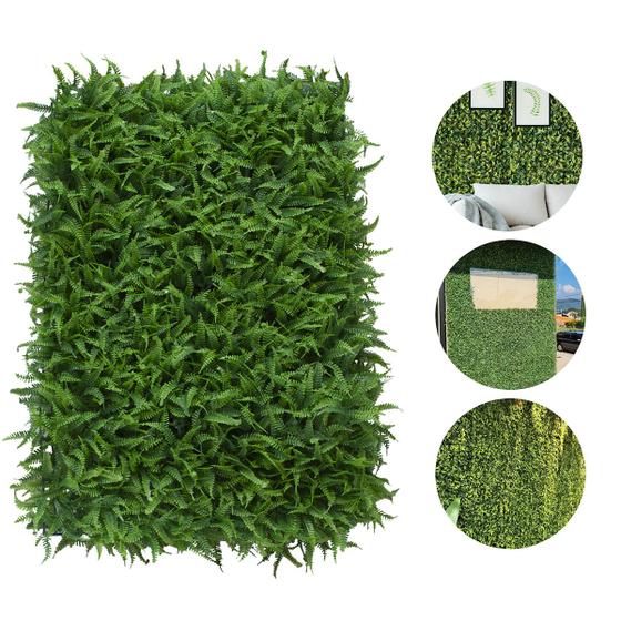 Imagem de Placa de Buchinho 60x40 Tipo Samambaia - Grama Artificial para Muro Ingles / Jardim Vertical 