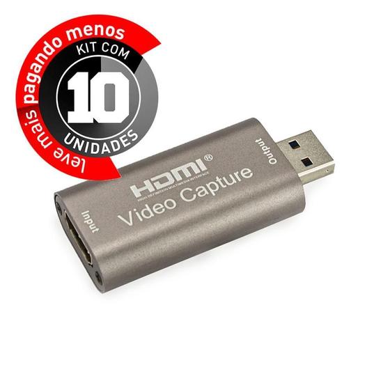 Imagem de Placa De Captura De Vídeo Hdmi Usb 4K 60Fps - Kit Com 10