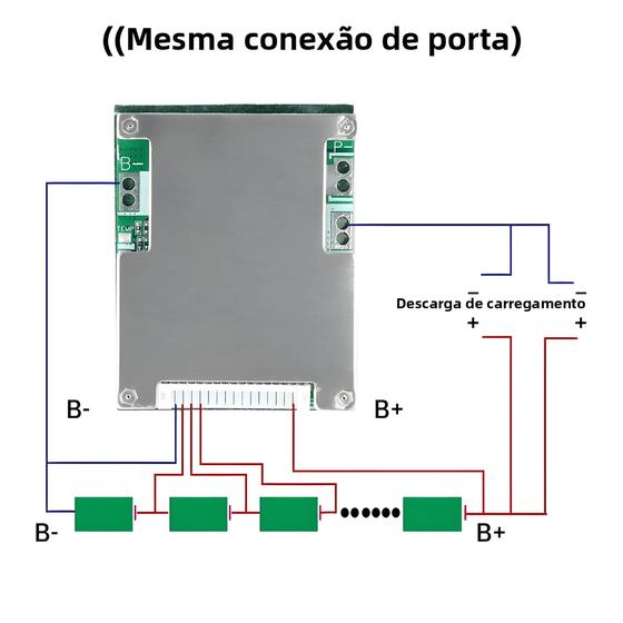 Imagem de Placa De Carga De Bateria De Lítio 50A 60V BMS 16S Com Balanceador De Proteção Para Módulo Arduino