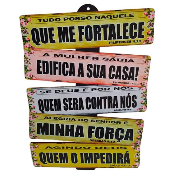 Imagem de Placa de Carro com 5 Frases Decorativas - Mensagens de Fé e Esperança