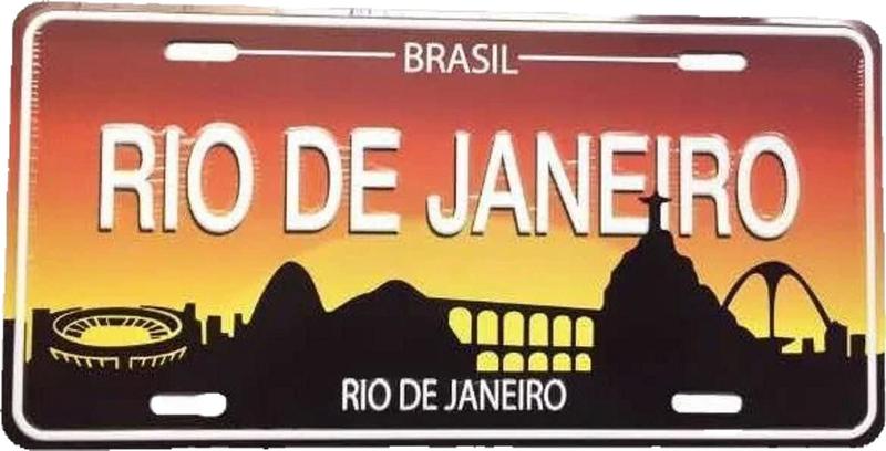 Imagem de Placa de Carro Decorativa Lembrança do Rio De Janeiro Alumínio