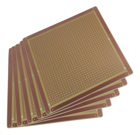 Imagem de Placa De Circuito Impresso PCB Fenolite Ilha 10x10 cm - Kit 5 Peças