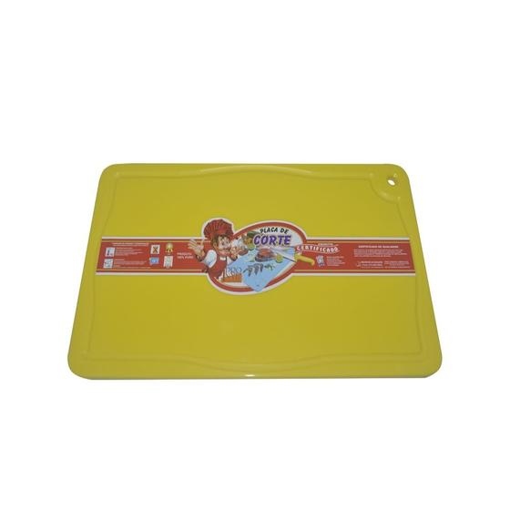 Imagem de Placa de Corte com Canaleta em Polietileno Amarela 1X30X50cm 159 Pronyl