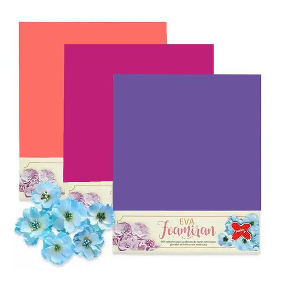 Imagem de Placa de EVA Foamiran Para Flores Make+ 30 x 35 cm Sortido Tons de Flores - 6103