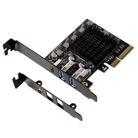 Imagem de Placa de Expansão IO CREST - 2 Portas USB Tipo A 3.2 e 1 Porta USB-C 3.2