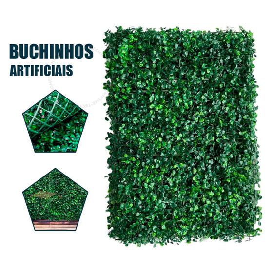 Imagem de Placa de Grama Artificial 40x60cm Buchinho Painel Muro Verde Decoração