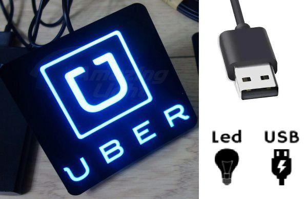 Imagem de Placa De Led Com Entrada Usb Para Motorista De Aplicativo
