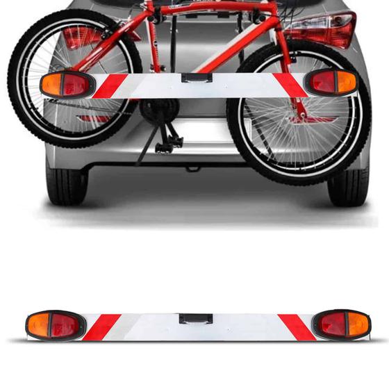 Imagem de Placa De Luzes para Suporte De Bicicleta Transbike Metal Lini Prata Espaço Placa Faixas Refletivas