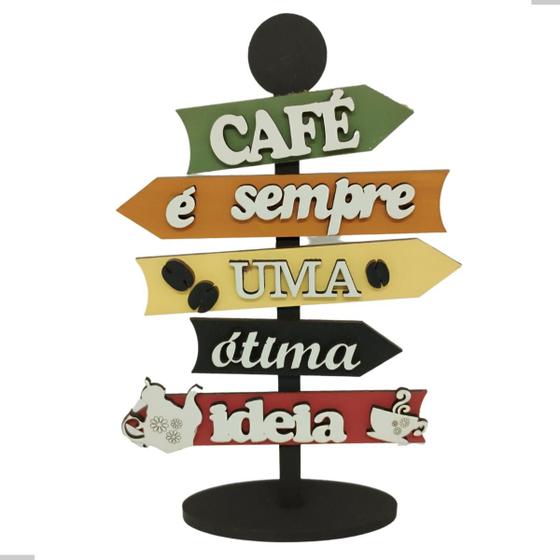 Imagem de Placa de Mesa Cantinho do Café Canto Decoração Enfeite Decorativa