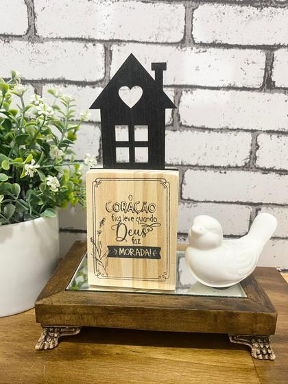 Imagem de Placa de Mesa Decoração Casa. Deus. Frase Deus faz Morada. Totem Home Casinha