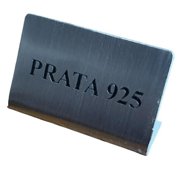 Imagem de Placa De Metal Aço Peq Prata 925