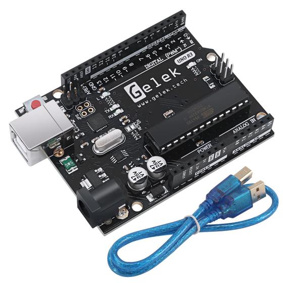 Imagem de Placa de microcontrolador Gelek UNO R3 compatível com Arduino