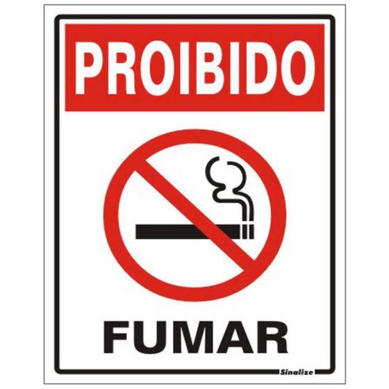 Imagem de Placa de Poliestireno Auto-Adesiva 20x15cm Proibido Fumar - 220 AB - SINALIZE