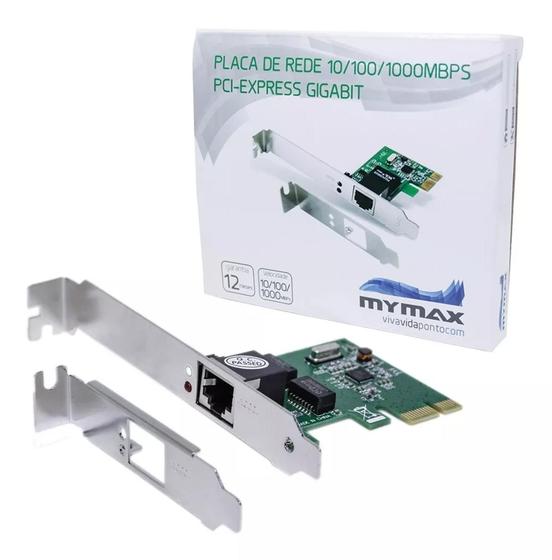 Placa De Rede Gigabit Pci-express - 10/100/1000mbps - mymax Menor preço em Placa De Rede Gigabit Pci-express - 10/100/1000mbps - mymax