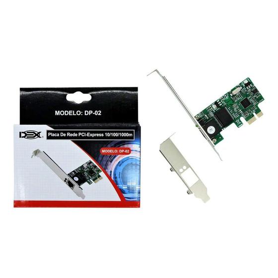 Imagem de Placa De Rede Pci-e X1 Mini 10/100/1000 Gigabit Com Suporte Low Profile Dex DP-02