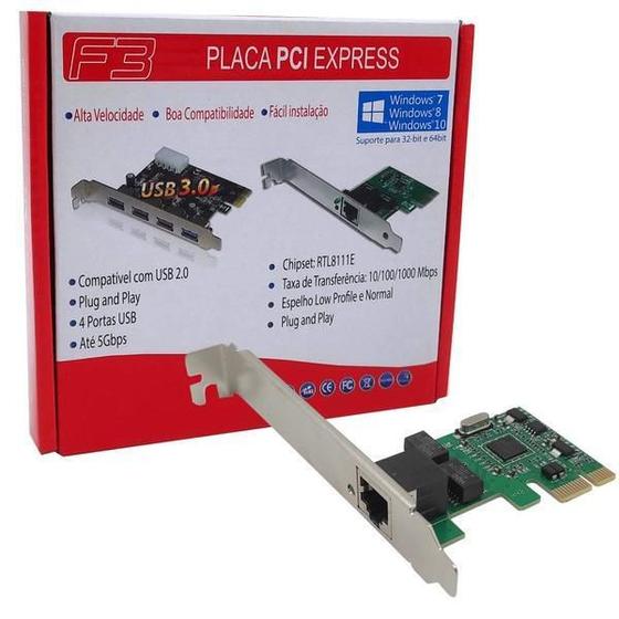 Imagem de Placa De Rede Pci-Express Normal E Low Profile 10/100/1000