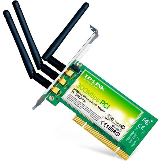 Placa de Rede PCI Wireless 300Mbps TL-WN951N 3 Antenas Tp-Link - TP ...