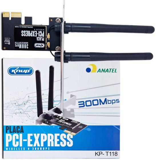 Imagem de Placa de Rede Wireless Pci Express Velocidade de Wi-fi de até 300 Mbps