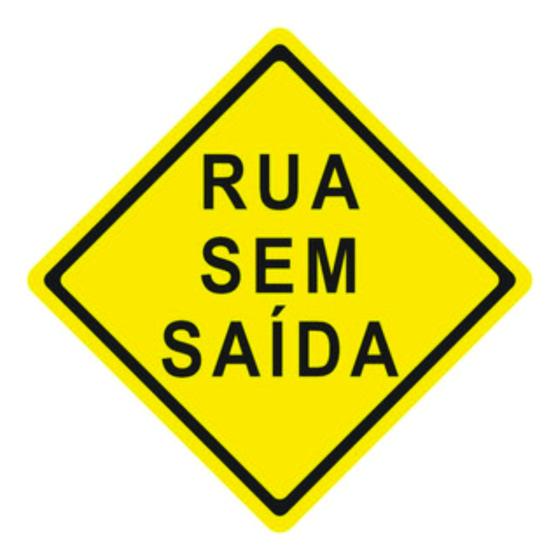 Placa De Rua Sem Saída A-45 Refletivo 50x50 Menor preço em Placa De Rua Sem Saída A-45 Refletivo 50x50