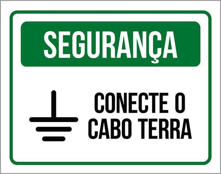 Imagem de Placa De Segurança - Conecte O Cabo Terra (18X23)