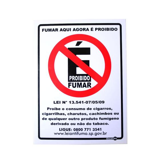 Imagem de Placa de Sinalização 150x200mm FUMAR AQUI AGORA É PROIBIDO Ref PS601 ENCARTALE