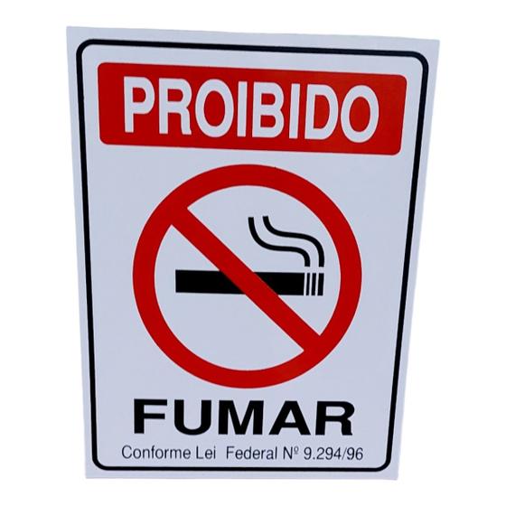 Imagem de Placa DE Sinalizacão 20x15 Proibido Fumar C/ NFE