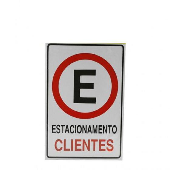 Imagem de Placa DE Sinalização 30x20 Estacionamento Clientes