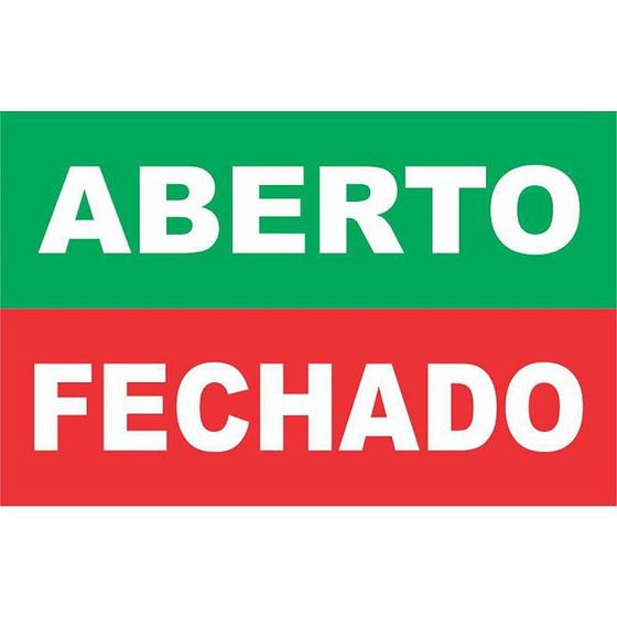 Imagem de Placa de Sinalização ABERTO/FECHADO 16X25CM PCT com 05