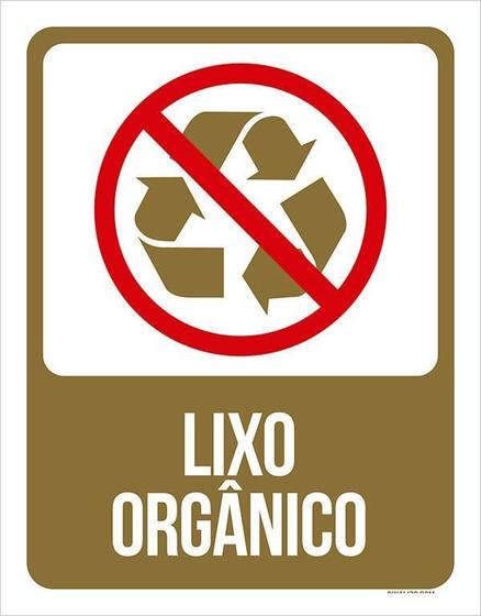 Imagem de Placa De Sinalização Advertência - Lixo Orgânico (27X35)