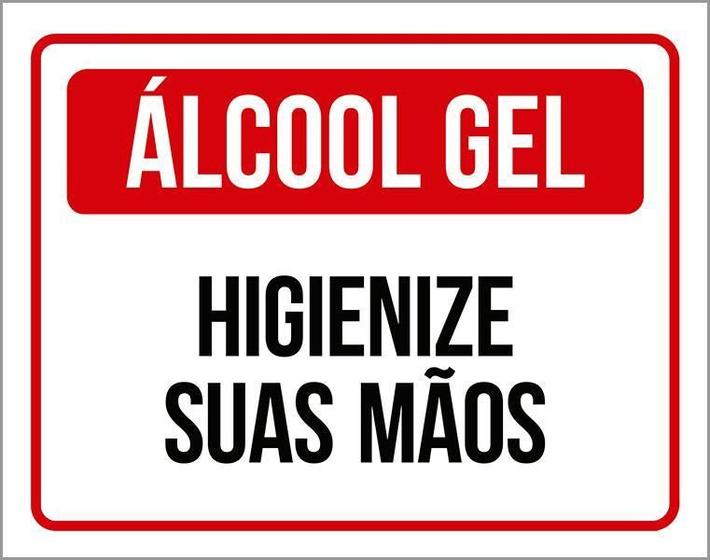 Imagem de Placa De Sinalização - Álcool Gel Higienize Suas Mãos 36X46