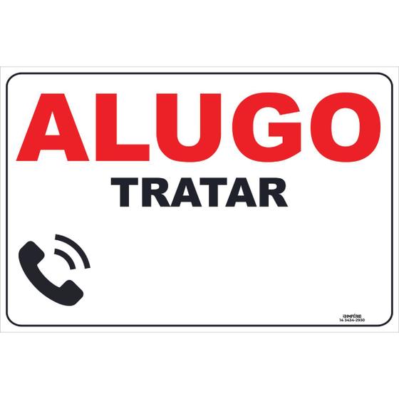 Imagem de Placa de Sinalização Alugo Tratar