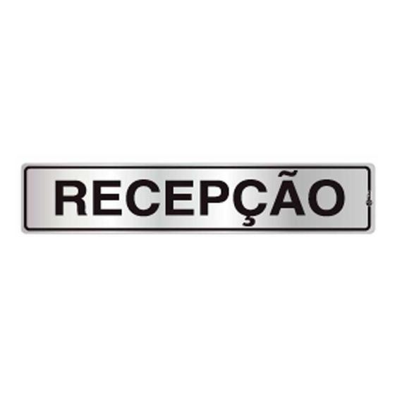 Imagem de Placa de Sinalização Alumínio 05x25cm Recepção C05003 Indika