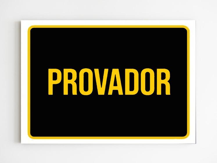 Imagem de Placa de sinalização ambiente provador mdf a4 20x29