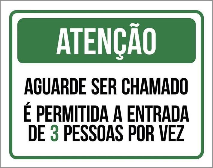 Imagem de Placa De Sinalização - Atenção Aguarde Ser Chamado 18X23