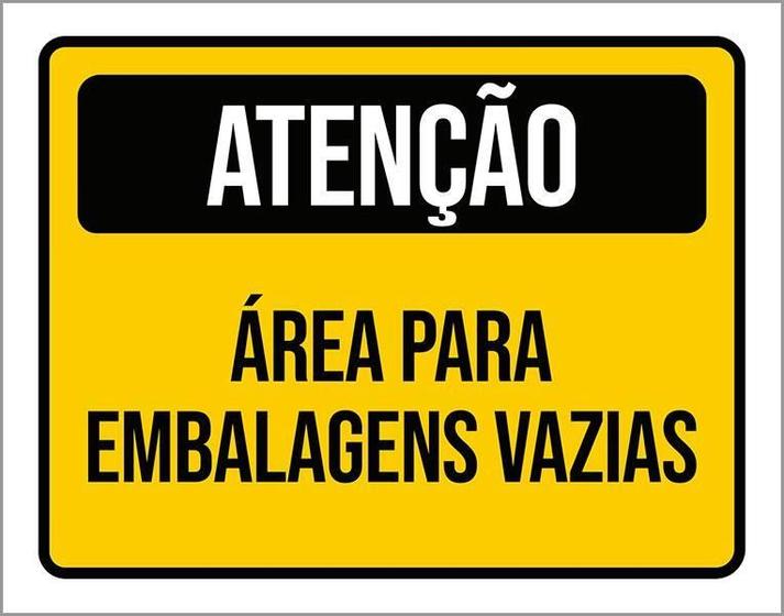 Imagem de Placa De Sinalização - Atenção Área Embalagens Vias 27X35