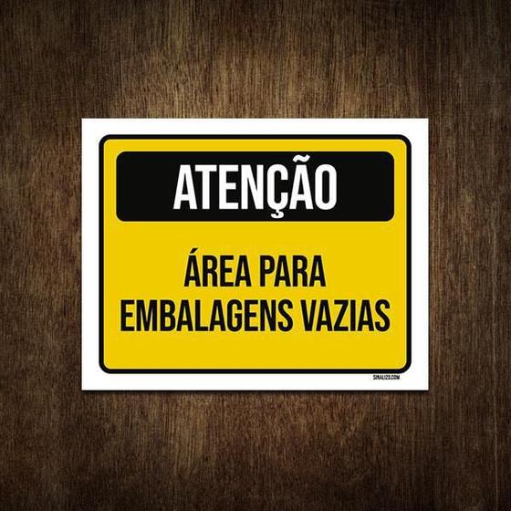 Imagem de Placa De Sinalização - Atenção Área Embalagens Vias 27X35