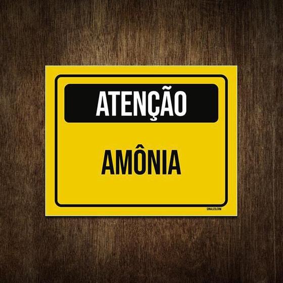 Imagem de Placa De Sinalização - Atenção Cuidado Amônia 36X46