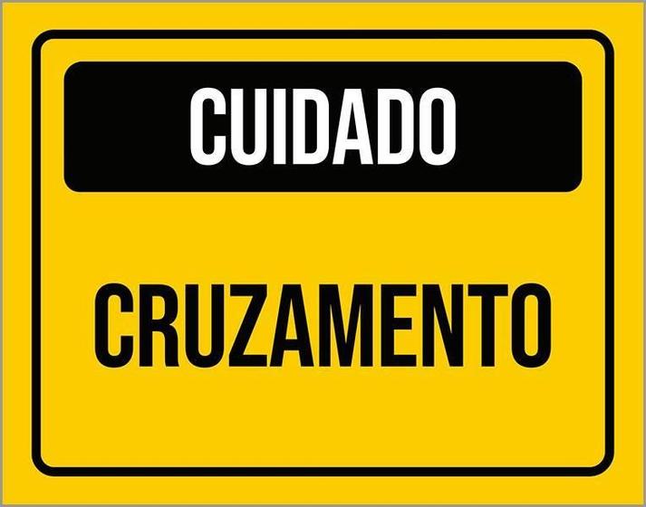 Imagem de Placa De Sinalização - Atenção Cuidado Cruzamento 36X46