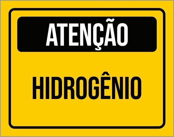 Imagem de Placa De Sinalização - Atenção Cuidado Hidrogênio 36X46