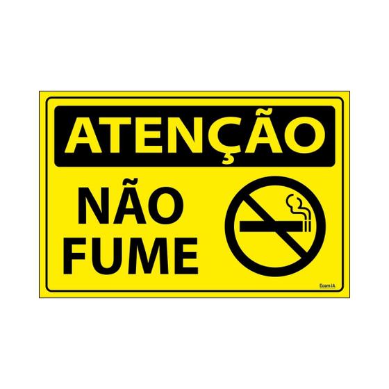 Imagem de Placa De Sinalização Atenção Não Fume 30x20 Ecom IA - SA22 F9e