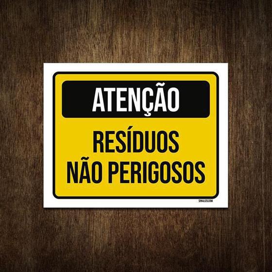 Imagem de Placa De Sinalização - Atenção Resíduos Não Perigosos 27X35