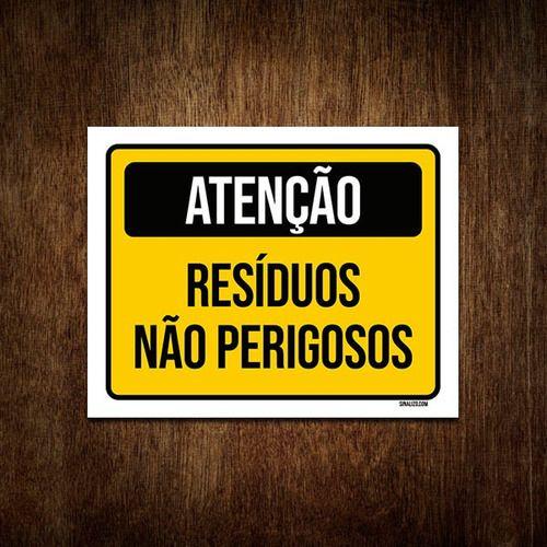 Imagem de Placa De Sinalização - Atenção Resíduos Não Perigosos 36x46