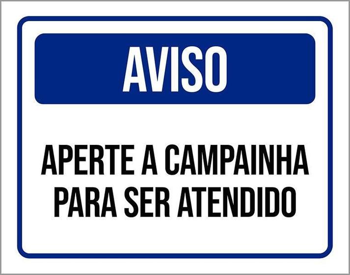 Imagem de Placa De Sinalização - Aviso Aperte A Campainha 36X46