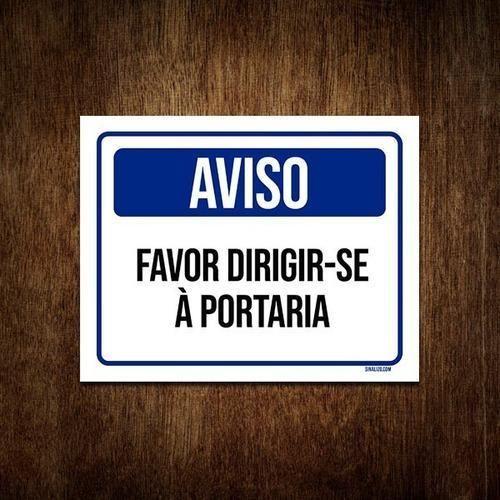 Imagem de Placa De Sinalização Aviso Favor Dirigir-Se Á Portaria 36X46