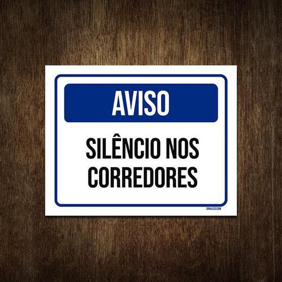 Imagem de Placa De Sinalização - Aviso Silêncio Nos Corredores 18X23