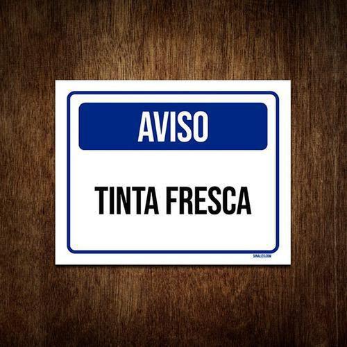 Imagem de Placa De Sinalização - Aviso Tinta Fresca 36X46