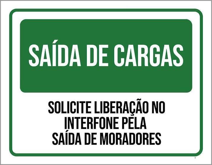 Imagem de Placa De Sinalização - Condomínio Saída De Cargas 18X23