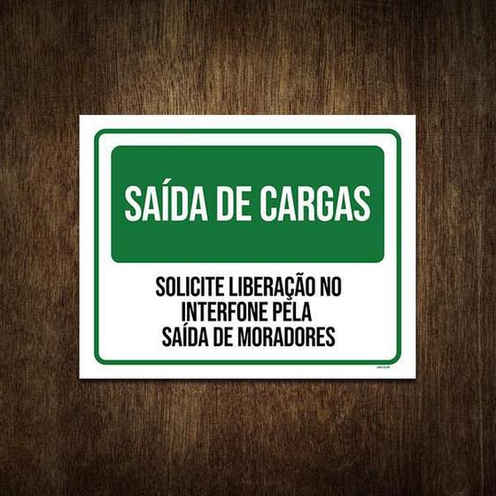 Imagem de Placa De Sinalização - Condomínio Saída De Cargas 36X46